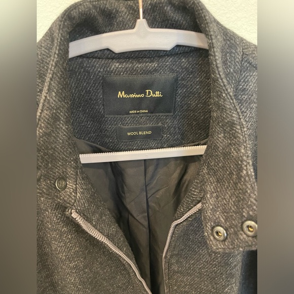 Massimo Dutti Men’s Dark Grey Wool Blend Jacket with Pockets - Picture 3 of 4
